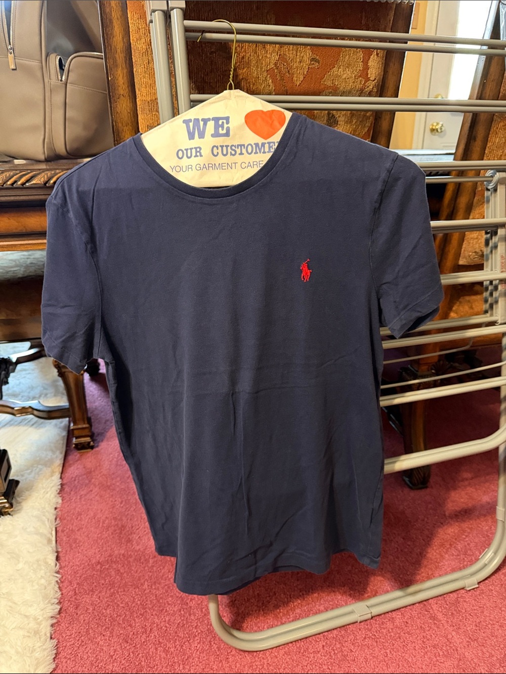 Polo by Ralph Lauren Navy Short Sleeve Crew Tee with Red Pony